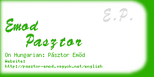 emod pasztor business card